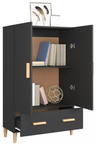 fekete szerelt fa magasszekrény 70 x 31 x 115 cm