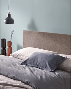 Szürke kárpitozott ágyneműtartós franciaágy ágyráccsal 180x200 cm Nahiri – Kave Home