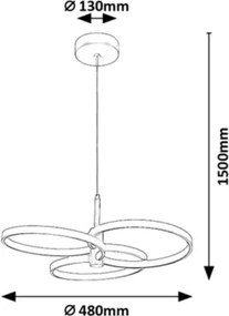 Rabalux 72400 - LED dimmelhető függőlámpa sodronyon ISIDORA 50W/230V 3000-6500K+távirányító