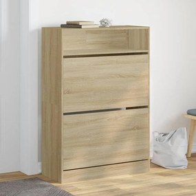 sonoma tölgy cipőszekrény 2 kihajtható fiókkal 80 x 34 x 116 cm