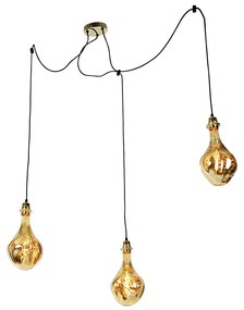 Arany lĂłgĂłlĂĄmpa 3-lĂĄmpĂĄs, LED-es tĂŒkörrel, arany szĂnƱ, fĂ©nyerĆ-szabĂĄlyozhatĂł - Cava Luxe
