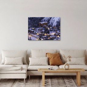 Kép - téli hegyi város (70x50 cm)