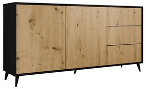 Komód Oksewo 2D3SZ (artisan tölgy + fekete) . 1103665