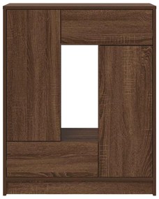 barna tölgy komód fiókokkal és ajtókkal 73x31x90 cm