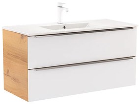Vario Trim 100 alsó szekrény mosdóval tölgy-fehér