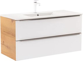 Vario Trim 100 alsó szekrény mosdóval tölgy-fehér