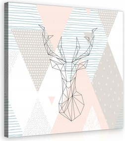 Vászonkép 80x80 Szarvas geometrikus absztrakt pasztell minimalizmus művészet