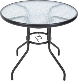 Kerti asztal ZWMT Ø 80 cm fém üveglappal