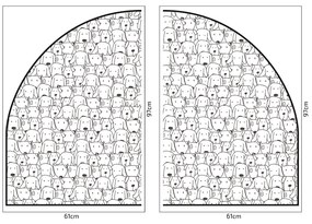 PIPPER. Védő textil falmatrica – Ív – Kutyák Méret: 83x60cm, Indíték: névvel