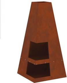 vidaXL Tűzrakó Barna 50 x 50 x 100 cm Acél