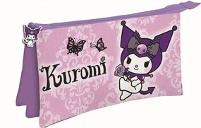 Hello Kitty Kuromi Purple 3 rekeszes tolltartó 22 cm