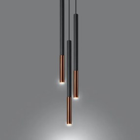 Csillár zsinóron MOSAIC 3xG9/12W/230V fekete/réz