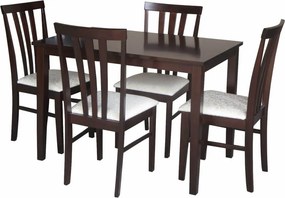 Étkezőgarnitúra, wenge/szövet bézs, LESLIE NEW 1+4