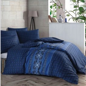 Pamut lepedők Flavio kék TiaHome - 2x Párna 90x70cm, 1x Paplan 200x220cm