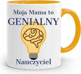 Sárga Bögre A Zseniális Tanárnő Anyukájának, fényképes nyomattal