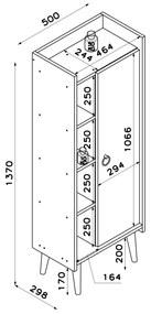 Szekrény Mavade 4 (tölgy + fehér) . 1094225