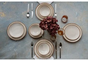 24 darabos bézs/barna porcelán étkészlet