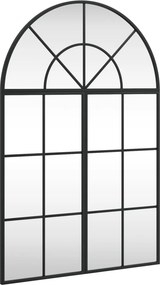 vidaXL fekete ívelt vas fali tükör 60x90 cm