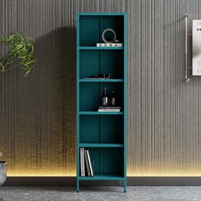 Könyvespolc MARIO, 500 x 1800 x 350 mm, Modern: tengerszínű