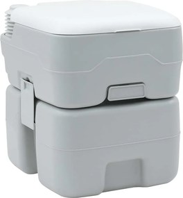 vidaXL Kemping WC Szürke és Fehér 41,5 x 36,5 x 42 cm Polietilén