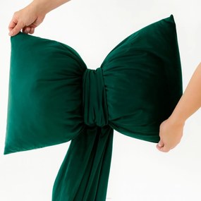 Karácsonyi párna Masni sálgallérral 30x50 bársony sötét zöld