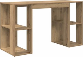 vidaXL Asztal polcokkal Artisan tölgy 130 x 50.5 x 75 cm Faanyag