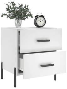 2 db fehér szerelt fa éjjeliszekrény 40 x 35 x 47,5 cm