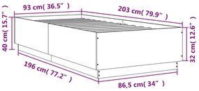 fekete szerelt fa ágykeret 90 x 200 cm
