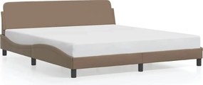 vidaXL cappuccino színű műbőr ágykeret Dover 180x200 cm