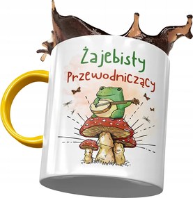 Sárga Bögre Elnöknek Békás Ajándék Nyomtatott Fotóval