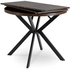 Bővíthető Étkezőasztal Dió/Fekete Színben. LUGO 90-190 cm