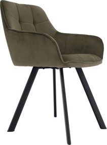 Design fotel, zöld Velvet/fekete, PETIN