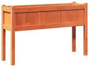 viaszbarna tömör fenyőfa kerti virágláda 110 x 31 x 70 cm