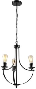 Csillár láncon GINA 3xE27/60W/230V fekete
