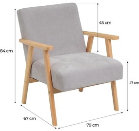 Szürke zsenília fotel Vintage – Casa Selección