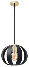 Csillár zsinóron NEWTON 1xE27/15W/230V fekete/arany