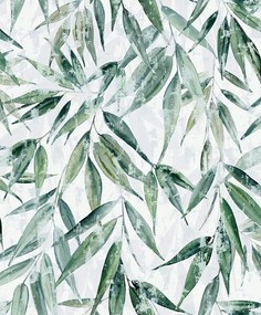 Fehér fali tapéta zöld levelek vinil flizelin tapéta