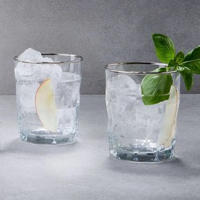 UPSCALE vizes pohár ezüst szegéllyel 345 ml, 6 db-os készlet