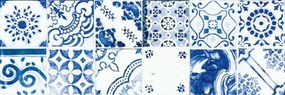 Dekor Rako Majolika patchwork kék 20x60 cm fényes FINEZA45928