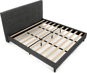 Kárpitozott franciaágykeret szürke szövet – BED-M180