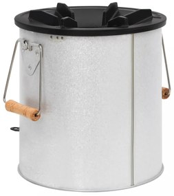 ezüstszínű acél fatüzelésű kempingtűzhely 45 x 25 x 26 cm