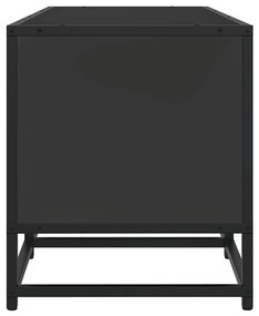 fekete szerelt fa és fém TV-szekrény 160x35x41 cm