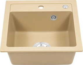 Nia szögletes egy medencés gránit mosogató bézs
