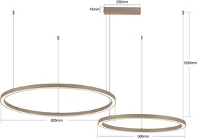 Brilagi - LED dimmelhető kábeles csillár PORTOFINO LED/98W/230V bézs + távirányító