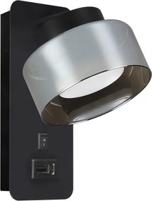 Brilagi - Fali lámpa USB-porttal AURA LUX 1xGX53/30W/230V fekete/füstszínű