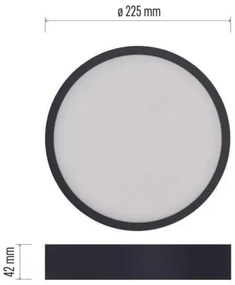 LED Mennyezeti lámpa LED/21W/230V 3000/3500/4000K á. 22,5 cm fekete