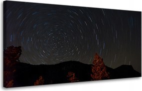 Vászonkép Természet Erdő Éjszaka Hegyek Absztrakt Fák 80x40