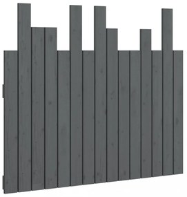 szürke tömör fenyőfa fali fejtámla 95,5 x 3 x 80 cm