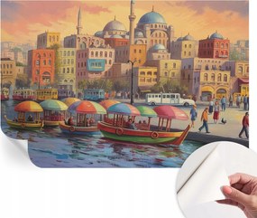 Öntapadós tapéta Fali furnér 3D hatás Városi tengerpart 104x70 cm