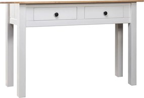 vidaXL fehér tömör fenyőfa panama konzolasztal 110 x 40 x 72 cm